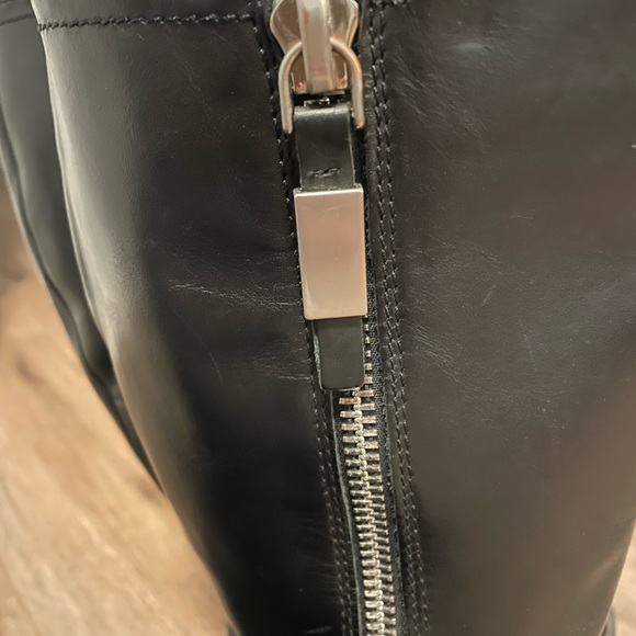 ALDO Black Knee-High Leather Boots with Zipper - Picture 6 of 11